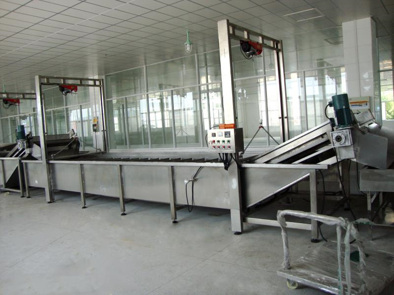 雞爪解凍清洗蒸煮冷卻流水線