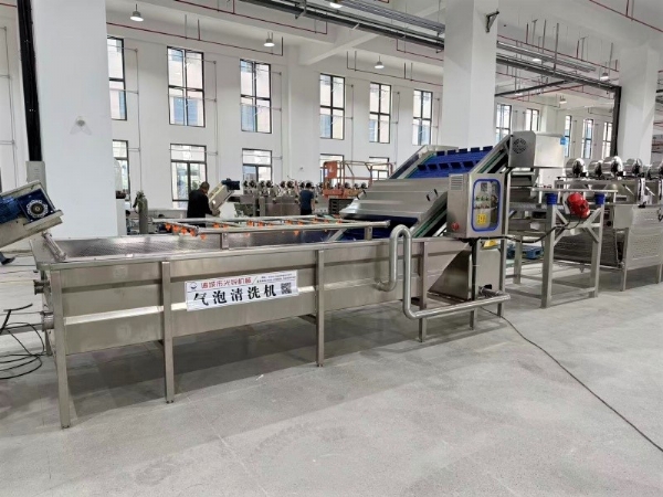 宿遷客戶包裝袋清洗瀝水風(fēng)干線安裝完成